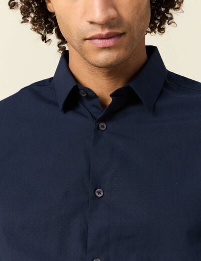 Chemise manches longues bleu marine homme