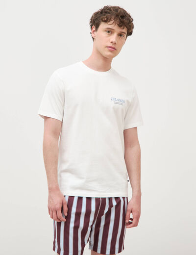 T-shirt en coton ecru homme