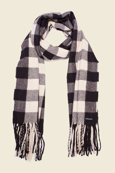 Écharpe avec franges noir homme