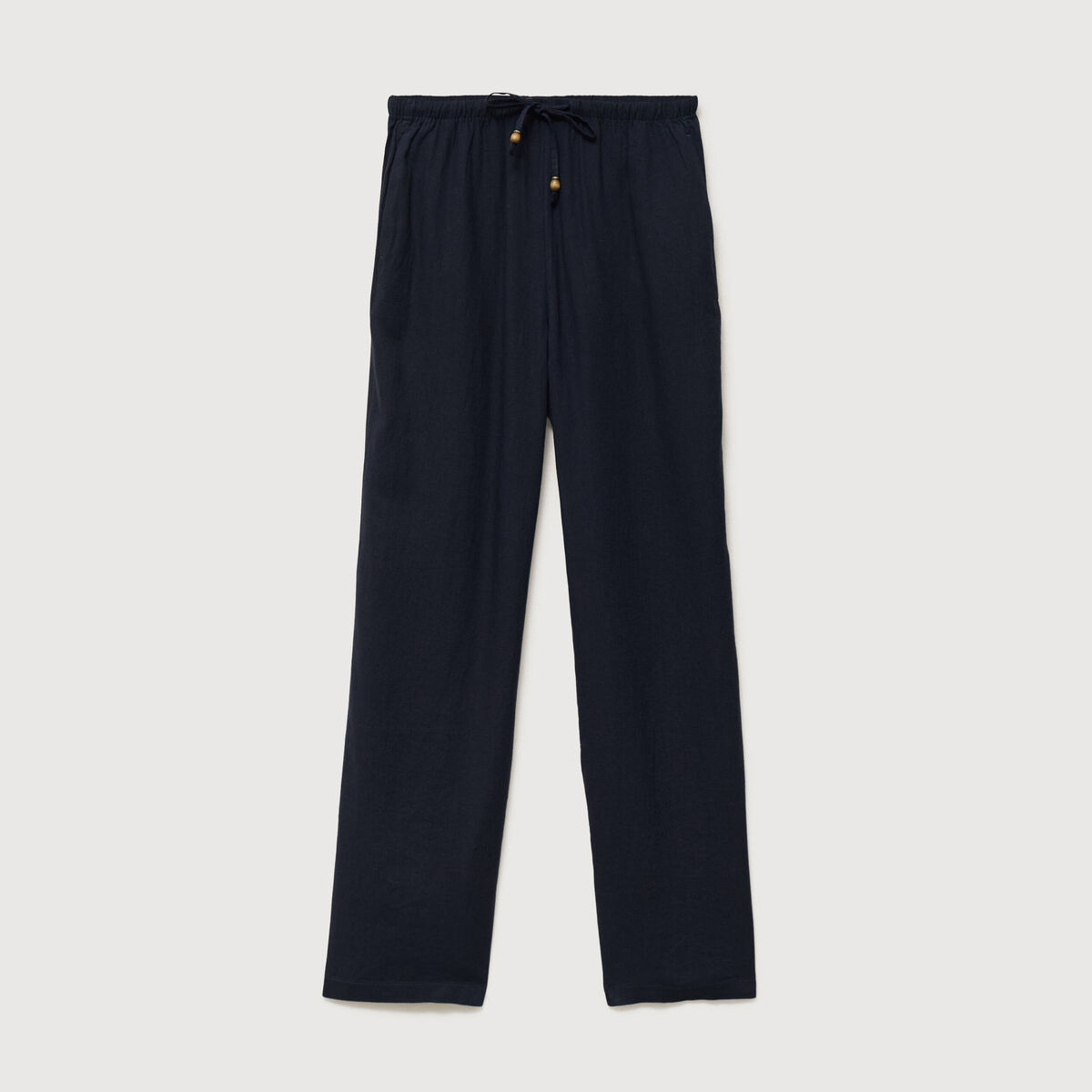 Pantalon standard fluide bleu marine femme