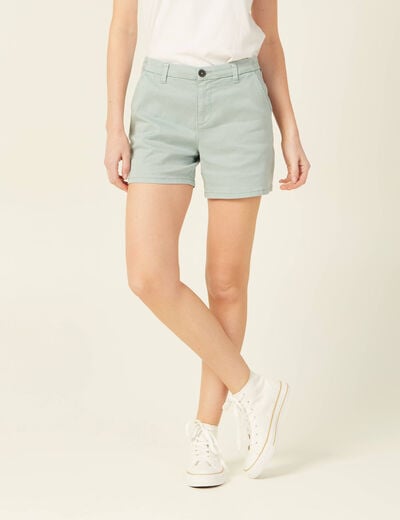 Short chino éco-responsable vert pastel femme