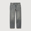 Jeans straight longueur 32 en coton denim gris homme