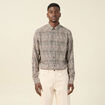 Chemise manches longues marron cognac homme