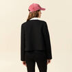 Veste tweed boutonnée noir femme