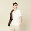 Polo manches courtes ecru homme