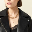 Collier avec cha&icirc;ne couleur or femme