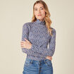 T-shirt manches longues bleu femme