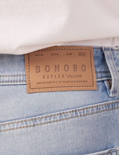 Bermuda confort ultra stretch denim bleach homme