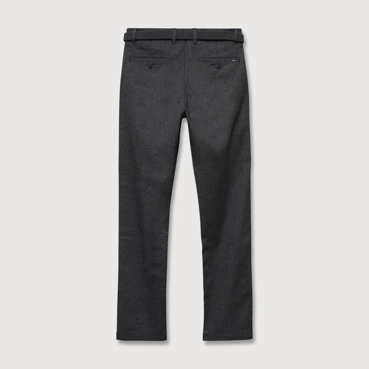 Pantalon chino avec ceinture gris fonc&eacute; homme