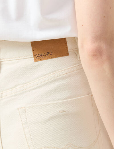 Jeans mom 7/8ème ecru femme