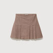 Mini-jupe doubl&eacute;e ficelle femme