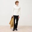 Pull fin col montant manches longues ecru homme