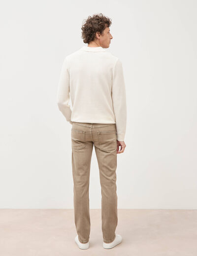 Jeans straight longueur 34 denim denim beige homme