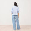 Chemise ample manches coude bleu ciel femme