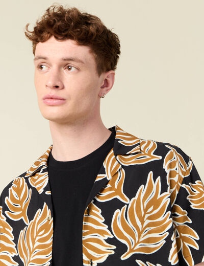 Chemise manches courtes noir homme