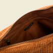 Sac demi-lune velours côtelé marron femme