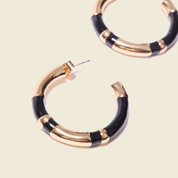 boucles doreilles creoles noir femme Boucles d'oreilles créoles noir femme