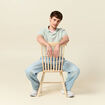 Polo cintr&eacute; manches courtes en coton vert clair homme