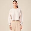 Sweat oversize court manches longues creme femme