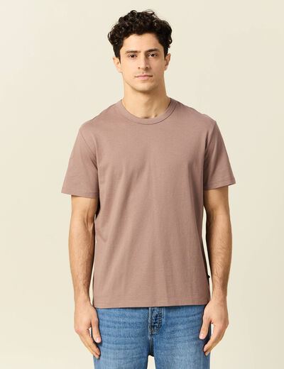 T-shirt éco-responsable marron cognac homme