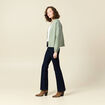 Gilet manches longues vert kaki femme
