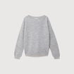 Pull manches longues col bateau gris femme