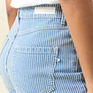 Bermuda droit en jean denim stone femme