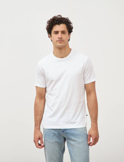 T-shirt en coton manches courtes blanc homme