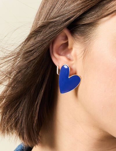 Boucles d'oreilles clous bleu electrique femme