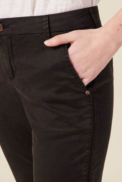 Pantalon chino Instinct noir femme