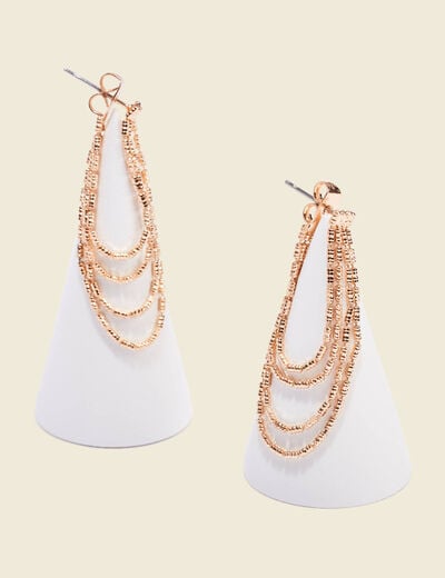 Boucles d'oreilles pendantes couleur or femme