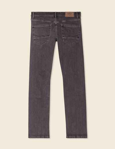 Jeans straight 5 poches denim gris homme