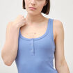 D&eacute;bardeur sans manches bleu lavande femme