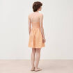 Robe bretelle col c&oelig;ur en coton orange abricot femme