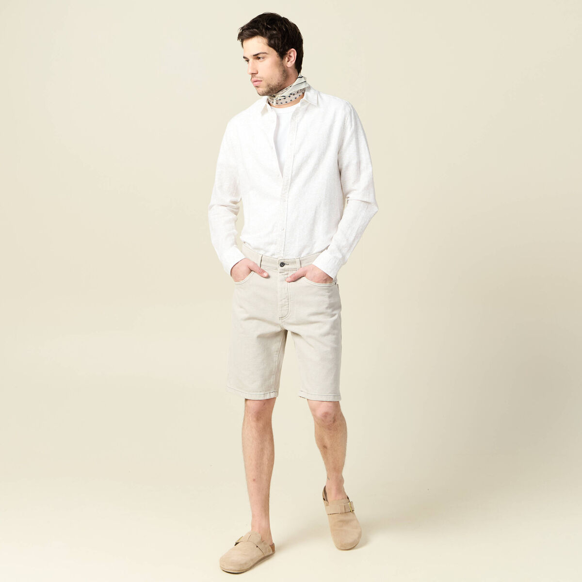 Chemise manches longues blanc homme