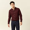 Chemise manches longues bordeaux homme