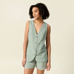 Veston sans manches vert kaki femme