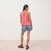 Top droit manches courtes rouge femme