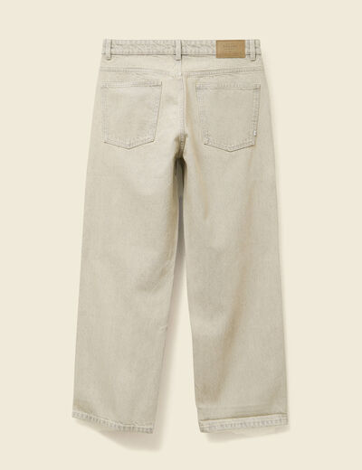 Jeans large 5 poches denim beige homme