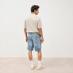Bermuda en jean coton denim bleach homme