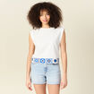 T-shirt sans manches blanc femme