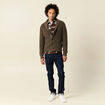 Gilet manches longues marron homme