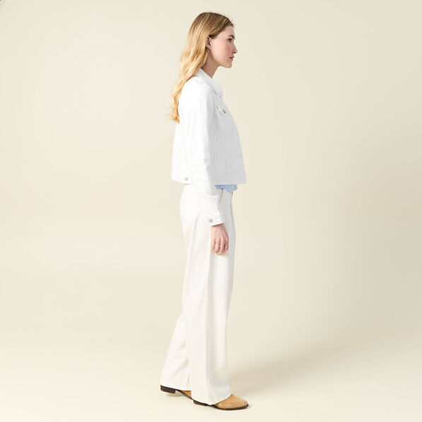 Blouson en jean denim blanc femme