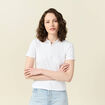 Polo zippé manches courtes blanc femme