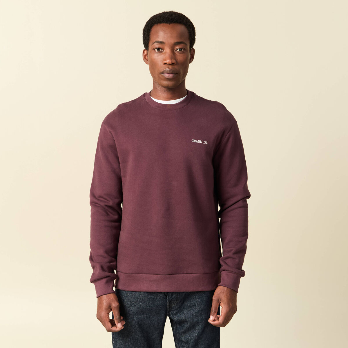 Sweat manches longues bordeaux homme