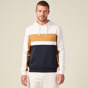 Sweat à capuche 1 poche ecru homme