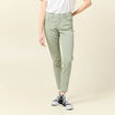 Pantalon skinny push-up 7/8ème vert olive femme