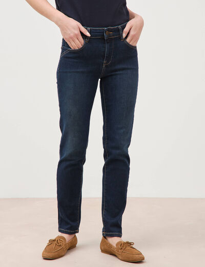 Jeans slim 7/8&egrave;me denim brut femme