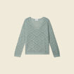 Pull manches longues ajouré vert kaki femme