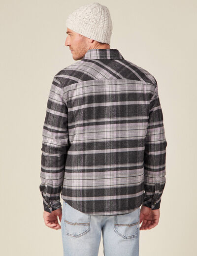 Surchemise &agrave; carreaux col classique parme homme